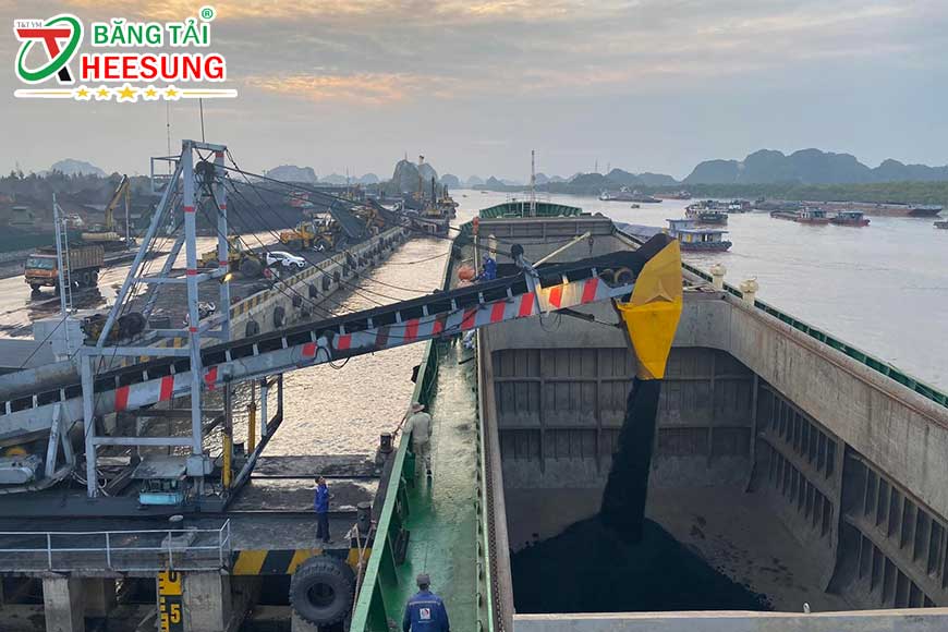 băng tải Heesung vận chuyển than