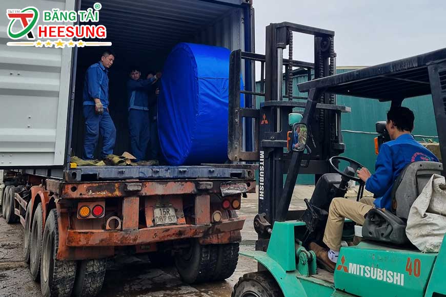 xuất hàng băng tải Heesung