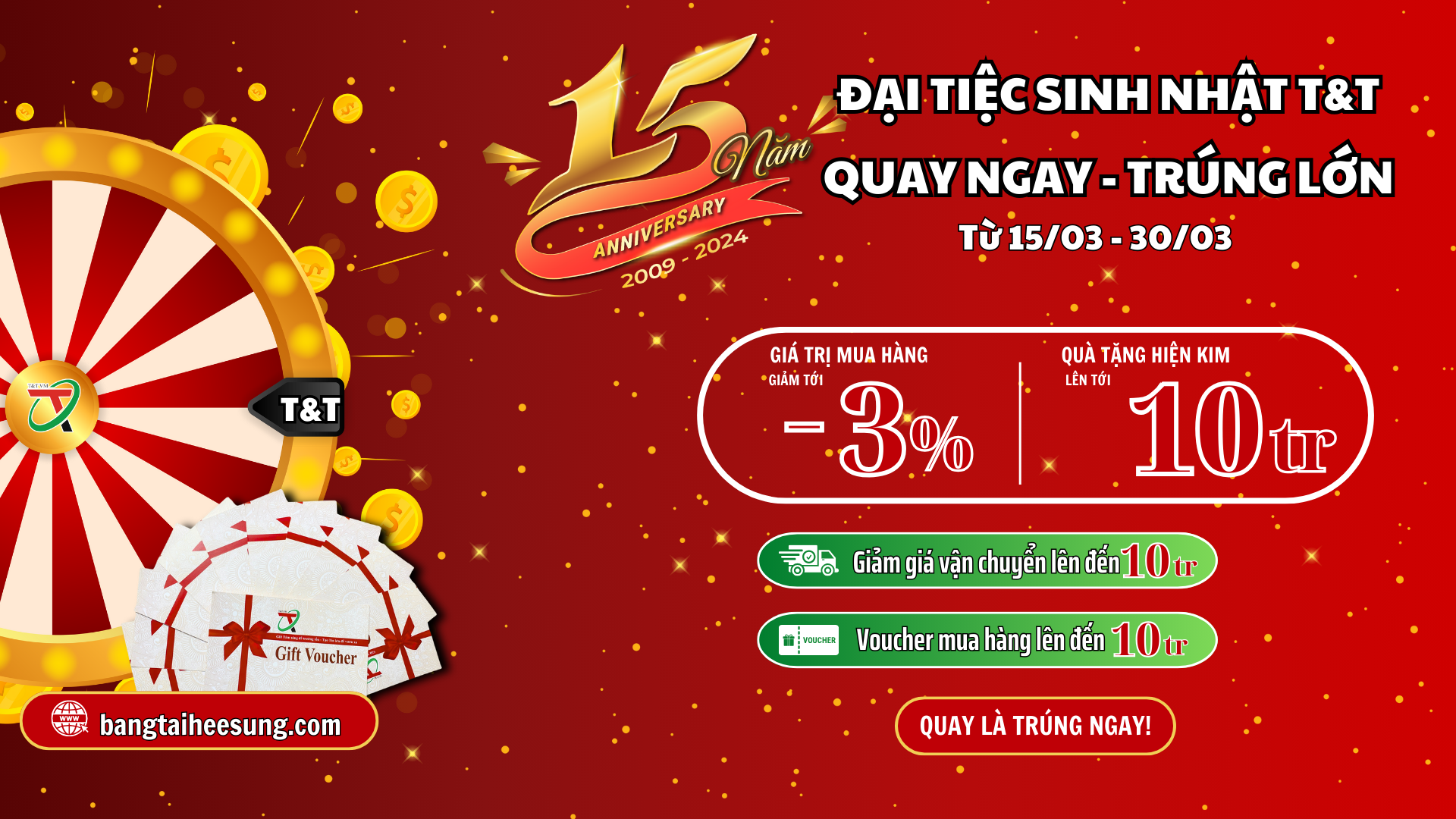 Vòng quay may mắn 15 năm