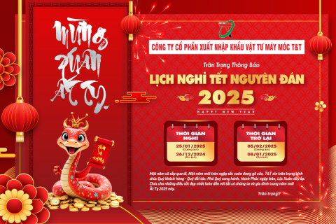 T&T THÔNG BÁO LỊCH NGHỈ TẾT NGUYÊN ĐÁN 2025 VÀ CHÚC MỪNG NĂM MỚI