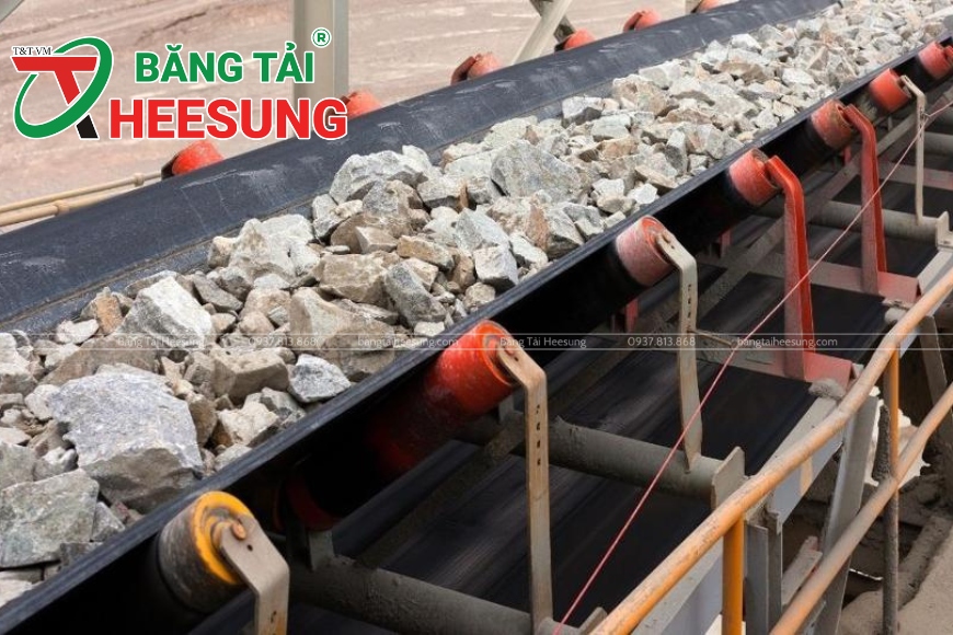 băng tải bố vải EP chở đá