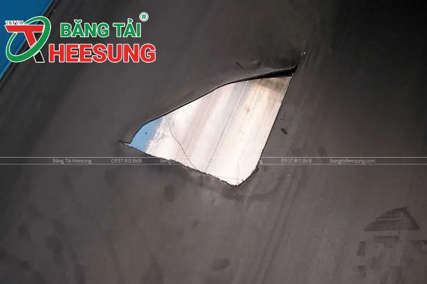 băng tải bị thủng