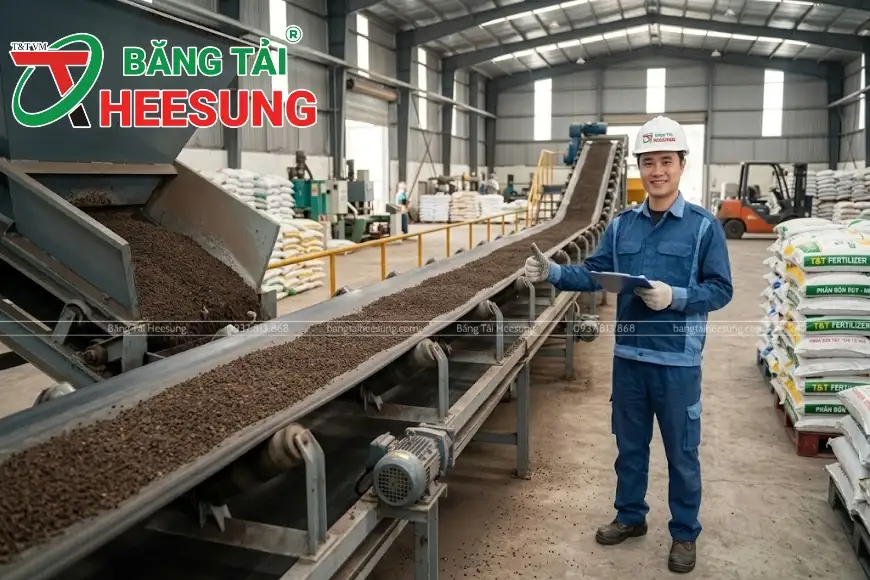 Băng tải cao su tải phân bón