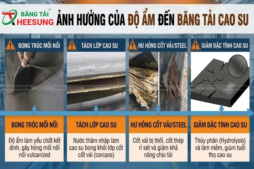 ảnh hưởng của độ ẩm đến băng tải