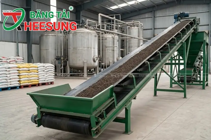 băng tải Heesung tải phân bón