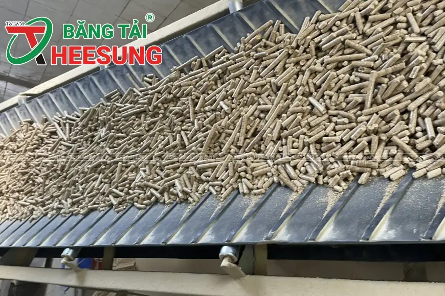 băng tải gân V tải dăm gỗ