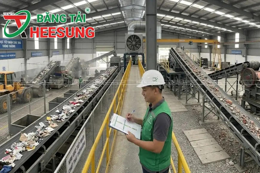 mua băng tải tải rác Heesung