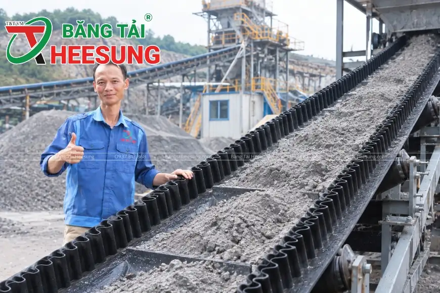 Băng tải cao su tai bèo vách ngăn