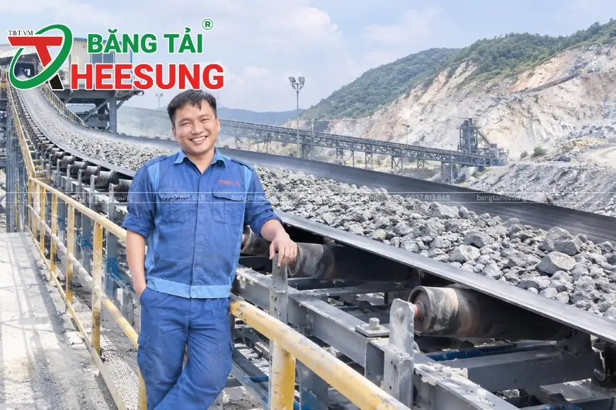 Lắp đặt băng tải cao su mỏ đá