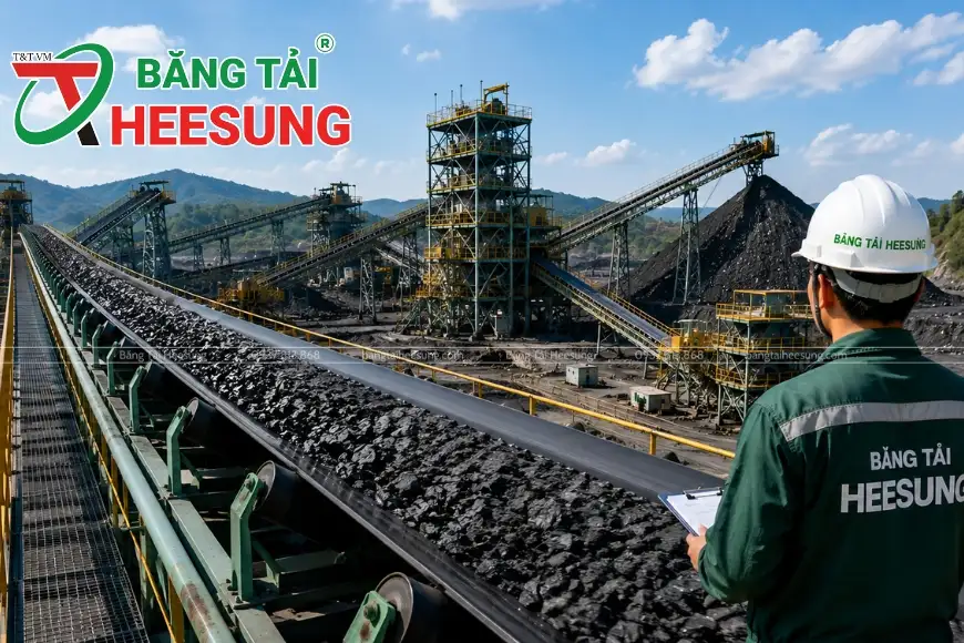 băng tải lõi thép trong thực tế