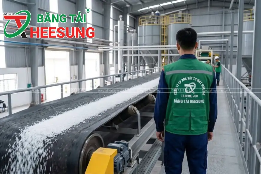Băng tải cao su có chịu được axit không
