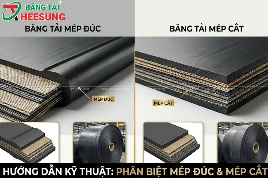 Băng tải mép đúc và băng tải mép cắt