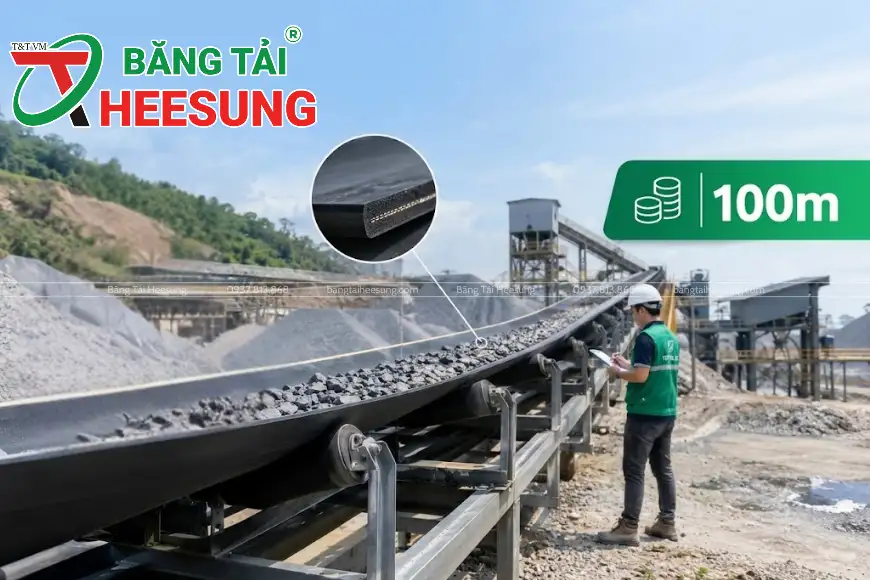 chi phí lắp đặt 100m băng tải